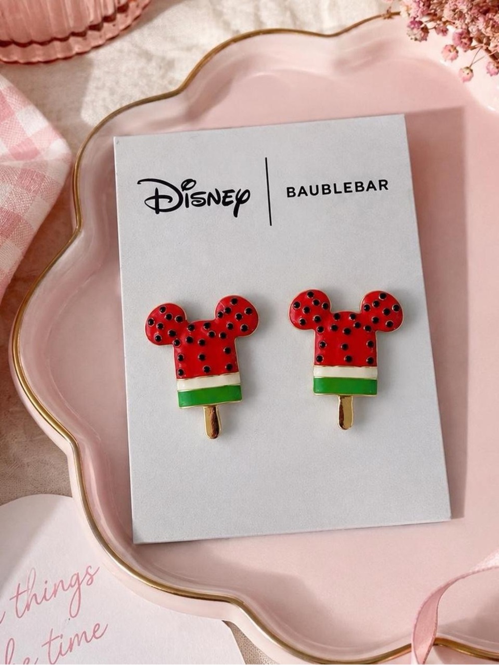 Disney x BaubleBar Mickey Mouse Watermelon Popsicle Stud Earrings